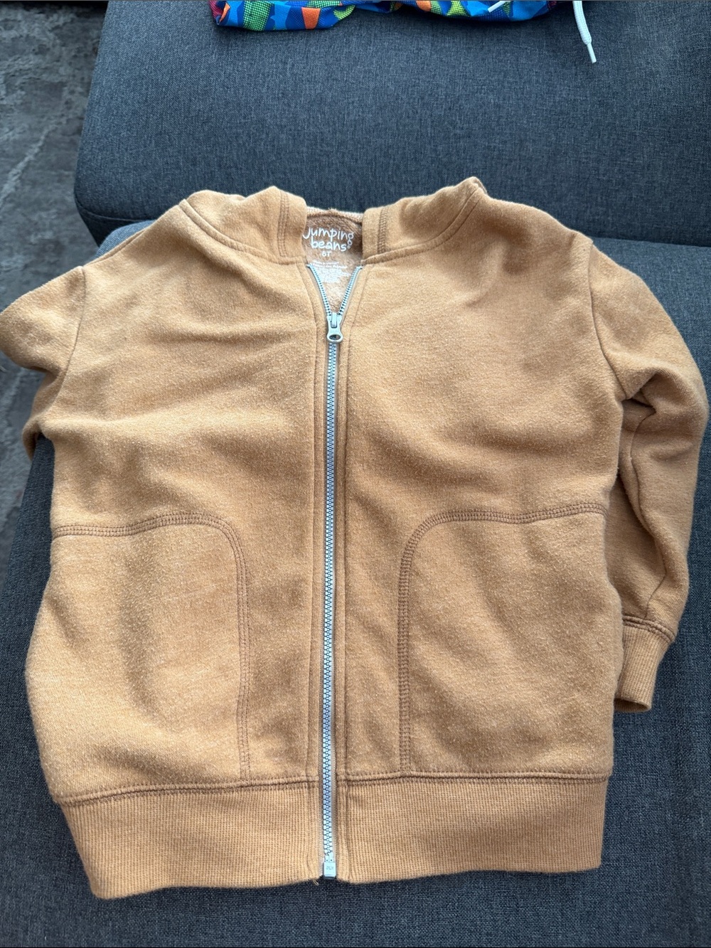 jumping beans Tan Zip Front Hoodie with Pockets